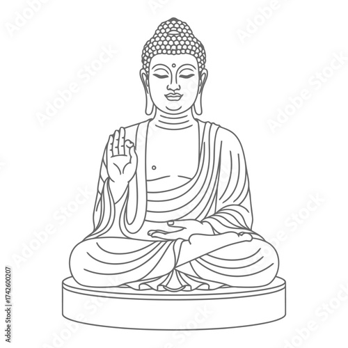 Vector art of buddha meditating