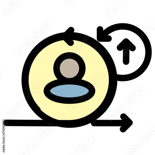 This icon represents the iterative and incremental nature of agile development- showcasing continuous improvement and upward progress in a project management context. It is perfect for illustrating.