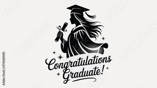 Sophisticated graduation announcement vector illustration scalable eps for celebrations vector
