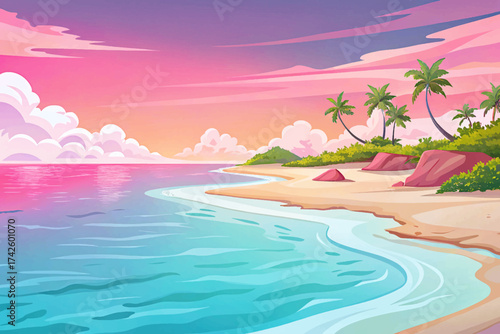 Pink Sands Beach Bahamas, pastel pink shoreline, tropical paradise, exotic ocean landscape, romantic vacation spot, Caribbean travel photography destination
