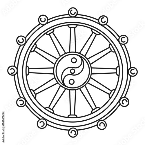 Vector art of dharmachakra symbol