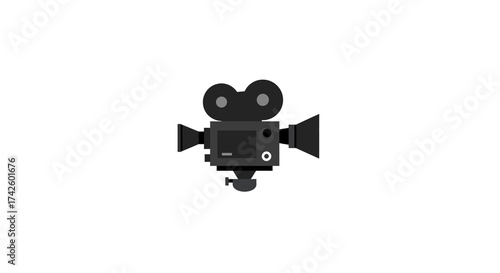 Vintage Film Camera with Twin Lens Design and Matte Finish.