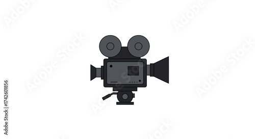 Vintage Film Camera with Twin Reels and Tripod Stand.