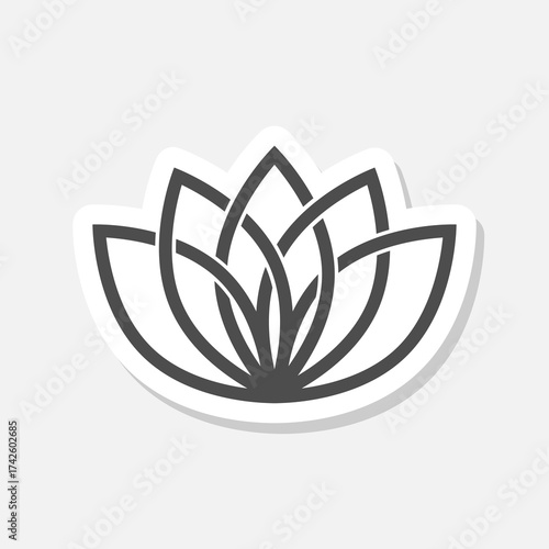  Lotus Flower Logo abstract sticker isolated on gray background