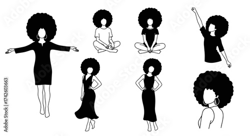 Midnight Silhouettes: Diverse Figures in Shadowed Flair