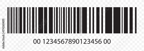 Set of barcode vector icon. Trendy bar code for web icon. Abstract barcode vector icon illustration. Bar code on Transparent Background. EPS 10.