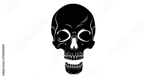Skull Portrait – Bold Black Skull Illustration for Halloween and Gothic Themes