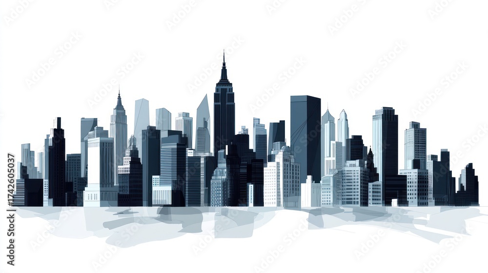 Naklejka premium Abstract New York City Skyline