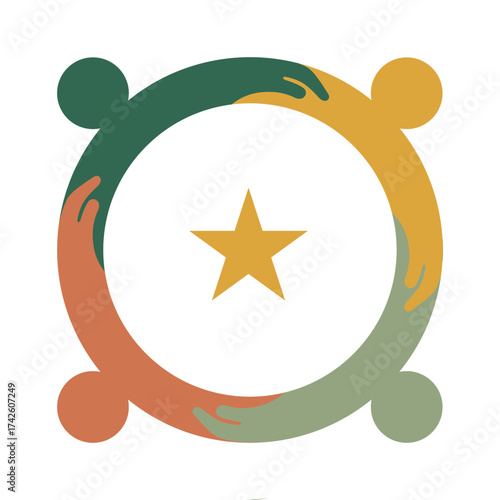 Community Unity Star Icon vector illustration 