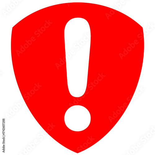 Colección de Iconos de Advertencia y Peligro. Símbolos de Alerta Roja en Varias Formas Geométricas con Signo de Exclamación Blanco.