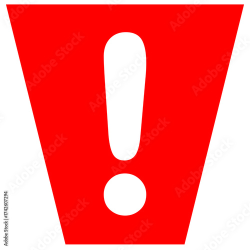 Colección de Iconos de Advertencia y Peligro. Símbolos de Alerta Roja en Varias Formas Geométricas con Signo de Exclamación Blanco.
