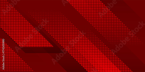 Red diagonal geometric shape with halftone. Modern Trendy design in Vector EPS 10