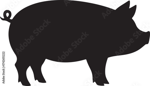 pig boar animal silhouette vector