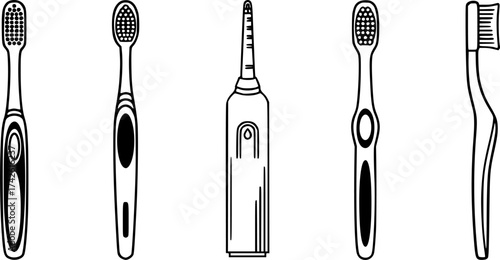 Set of toothbrush vector icon
