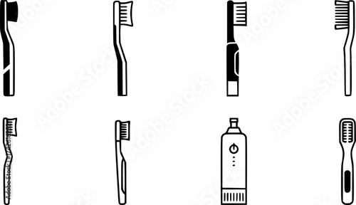 Set of toothbrush vector icon
