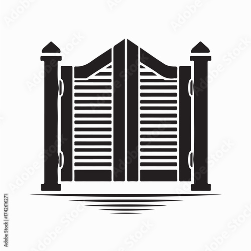 Classic Western Saloon Doors Logo Design Vector isolated on white background