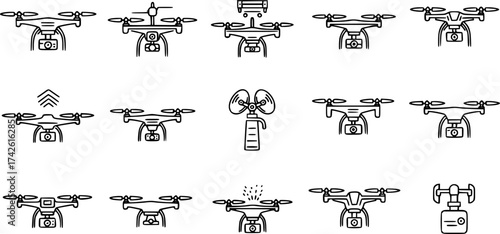 Set of drone vector icon
