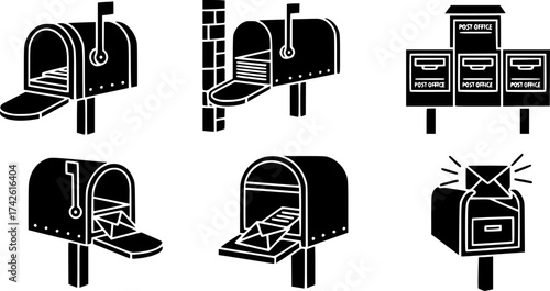 Set of mailbox vector icon

