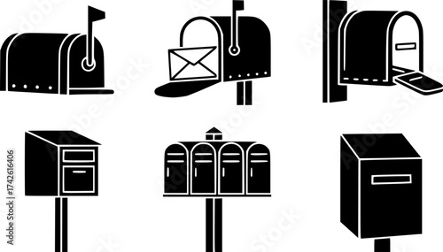 Set of mailbox vector icon
