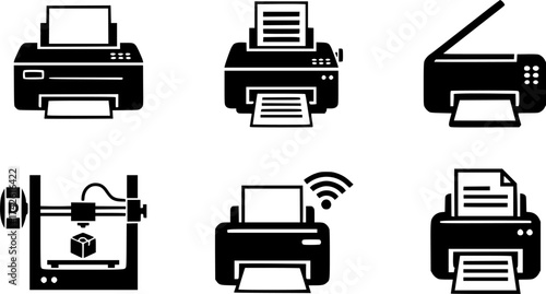 Set of printer vector icon
