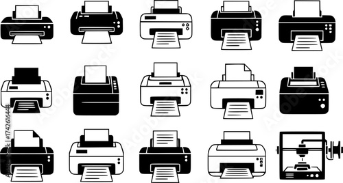 Set of printer vector icon
