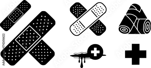 Set of bandage vector icon
