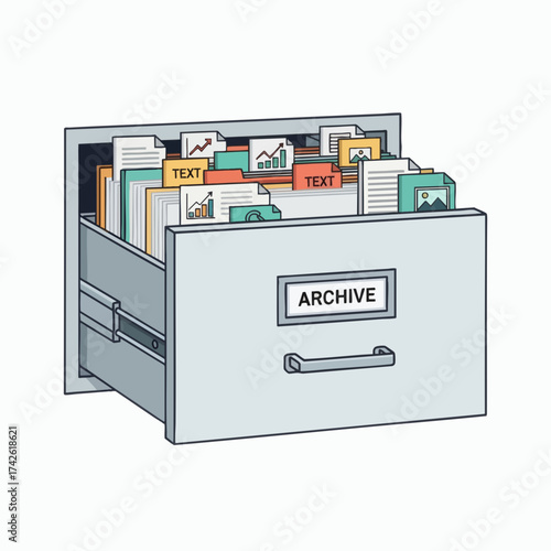 Archive Drawer Full of Documents and Files.