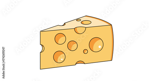 A delicious wedge of Swiss cheese with many holes in it.