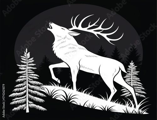 Black silhouette vector illustration of a wild mustang horse head and stallion symbol tattoo design