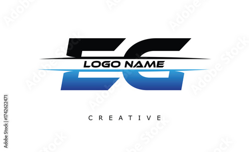 EF Creative Dynamic Logo Design Modern Company Branding Design Creative Monogram Latter Mark.