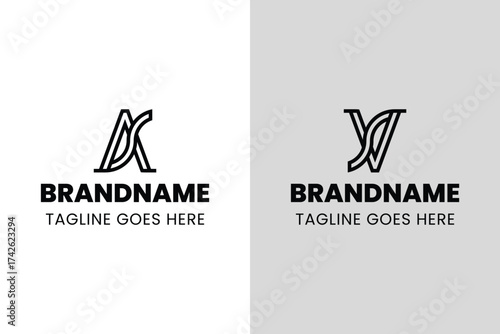Letters AS or VS Monogram Logo, suitable for any business with AS SA VS SV initials