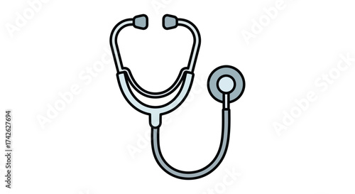 Medical Stethoscope Icon with Earpieces and Chestpiece.