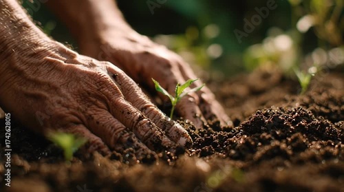 Gardening tips for beginners planting seedlings in rich soil during springtime
