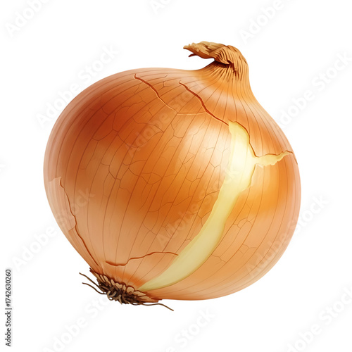 Fresh yellow onion on transparent background PNG perfect for cooking and flavor base concepts
