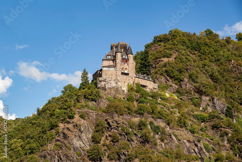 View of Katz Castle, Patersberg, UNESCO World Heritage Upper Middle Rhine Valley, Rhineland-Palatinate, Germany, Europe