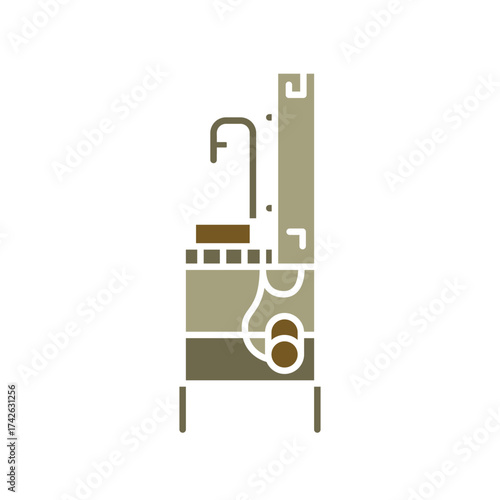 olive filling color flat icon.