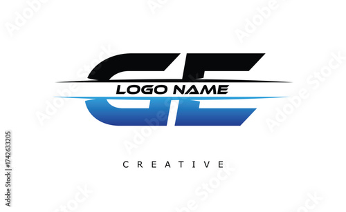 GU Creative Dynamic Logo Design Modern Company Branding Design Creative Monogram Letter Mark.