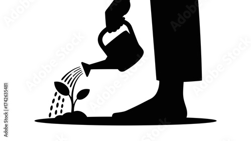 Nurturing growth with care, a symbolic vector illustration of growth and sustainability emphasizing environmental consciousness and responsibility