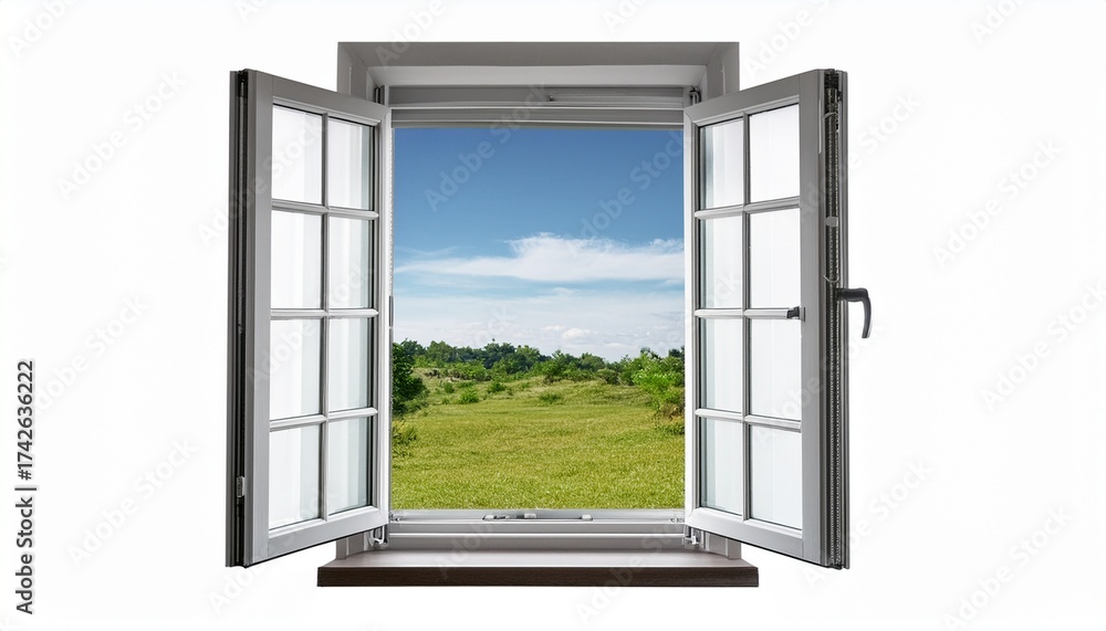 Obraz premium open window white background