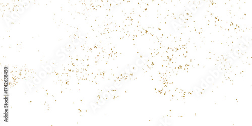 Gold grunge on transparent background. Gold splashes texture. Brush stroke design element. Grunge golden background pattern of cracks, scuffs, chips, stains, ink spots, lines