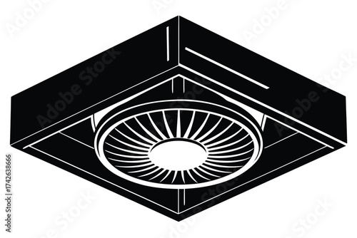 bathroom vent fan vector con silhouette
