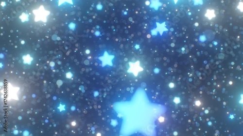 Falling Snow Stars Glisten Gently In A Shimmery Twinkling Winter Sky - 4K Seamless VJ Loop Motion Background Animation