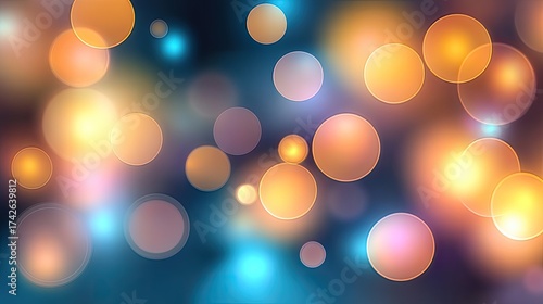 Abstract Background with Colorful Bokeh Circles