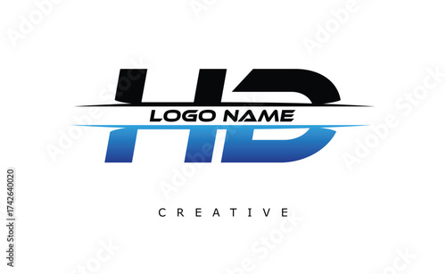 HF Creative Dynamic Logo Design Modern Company Branding Design Creative Monogram Letter Mark.