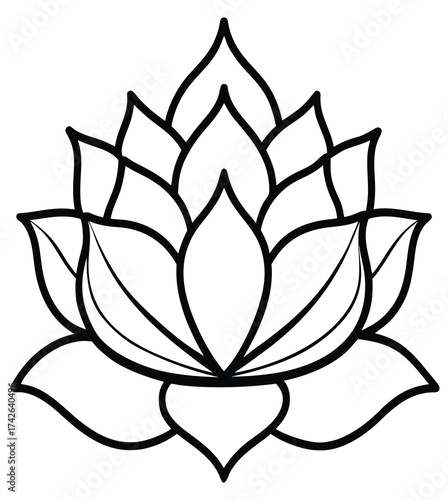 This beautiful vector illustration features a pink lotus flower on a white background, perfect for floral design and decoration as a nature symbol