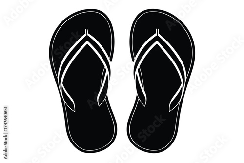 flip flops vector icon silhouette