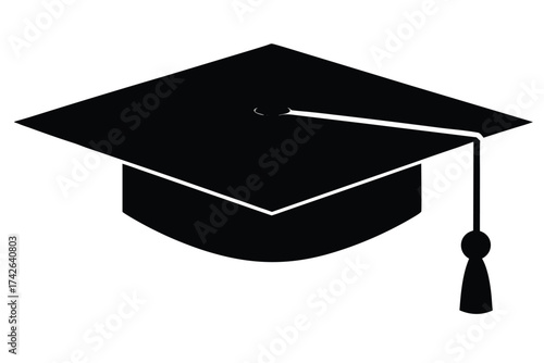 graduation cap vector icon silhouette