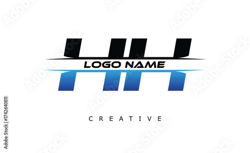 HE Creative Dynamic Logo Design Modern Company Branding Design Creative Monogram Letter Mark.