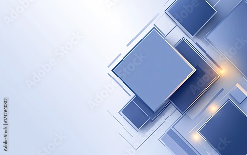 Abstract Blue Squares Geometric Design Background