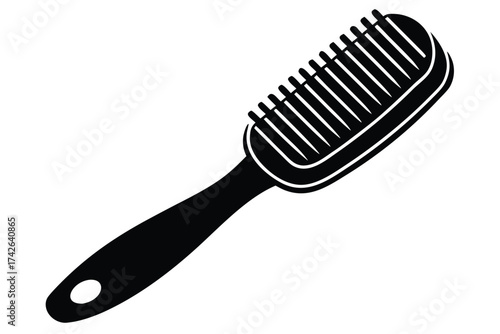 hair brush vector icon silhouette